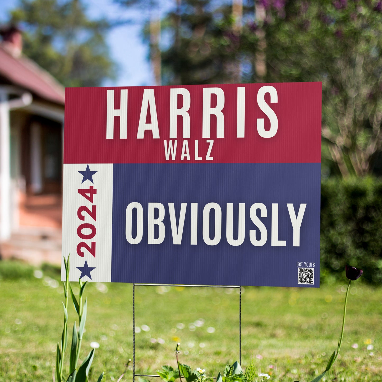 Harris Walz Yard Sign - Obviously