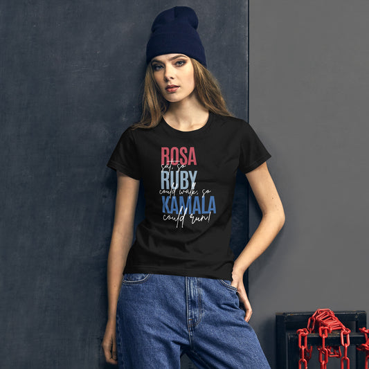 Women's short sleeve t-shirt- Rosa Ruby Kamala